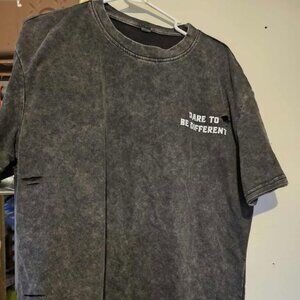 MANIFY- Distressed Acid Wash Graphic Tee – “Dare to Be Different” – Unisex Style